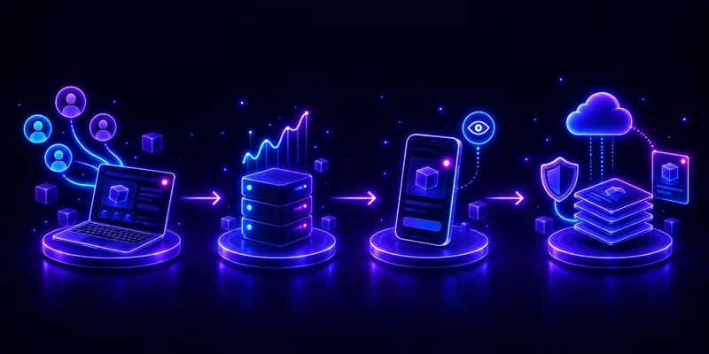 How Live Viewers works: shoppers open a product page, the module counts their presence, the number on the page updates, the counter loads separately from the page cache