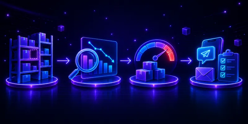 Як працює Stock Alert: залишки на складі, аналіз продажів, поріг перезамовлення, зведення в Telegram і на e-mail